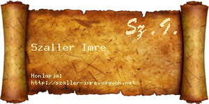 Szaller Imre névjegykártya